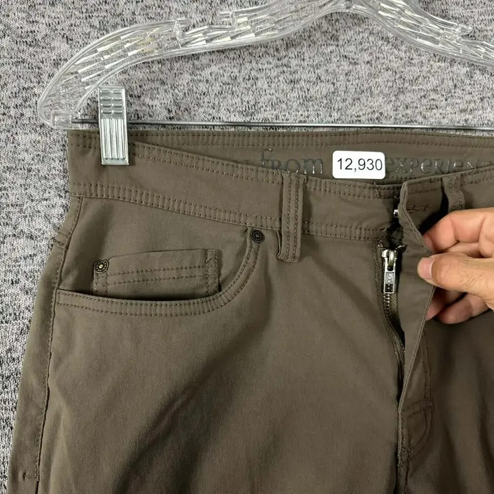 Prana Men’s Size 31 Brown Nylon Slim Fit Straight Leg Brion Pants